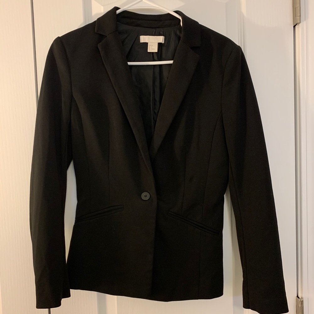 H&M Single-breasted Blazer, Black, Size 6